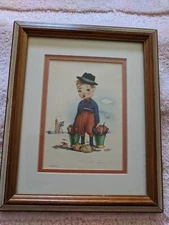 Little Dutch Boy Vintage Print Framed and Matted by Jan Lavies 