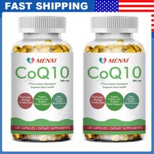 2 Packs CoQ-10 300mg 120 Softgels Coq10 Co Q10 Coenzyme Heart Support NON GMO US