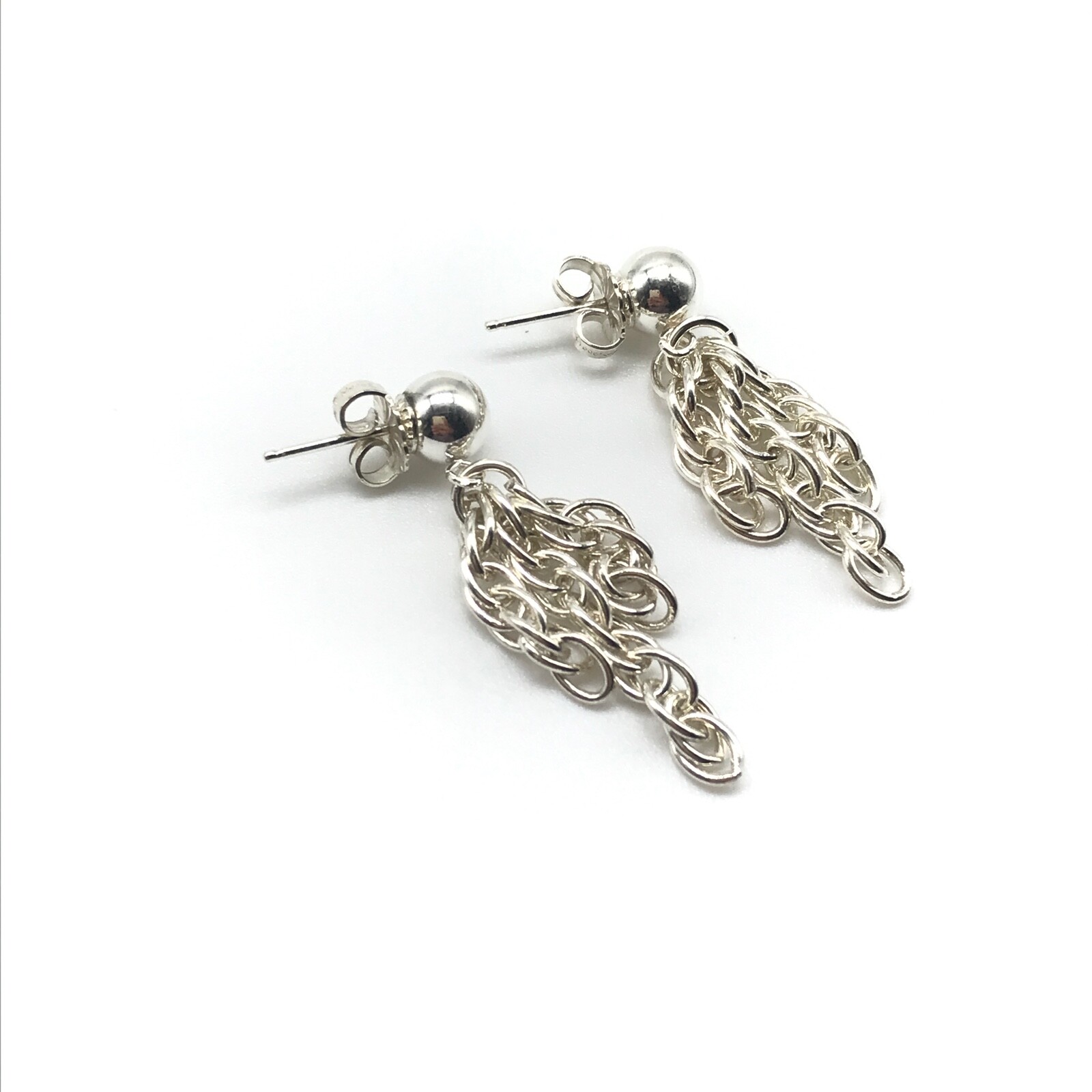 925 Sterling Silver Interlocking Multi Strand Cha… - image 3