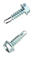 #8 Zinc Plated Case Hardened Steel Hex Washer Head Self Drilling Dura-Screws