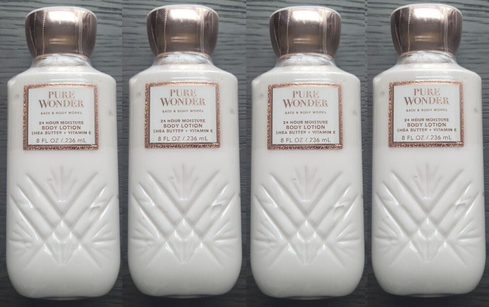 4 Bath & Body Works PURE WONDER Body Lotion *SEALED* Jasmine Amber FREE SHIPPING
