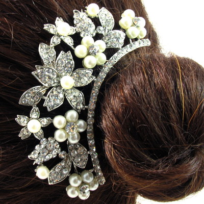 USA Hair Comb vintage Crystal Handmade Bridal wedding prom  display picture 1