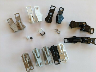 YKK #10 VISLON Zipper Sliders Double WHITE, BLACK, BEIGE GRAY for plastic molded