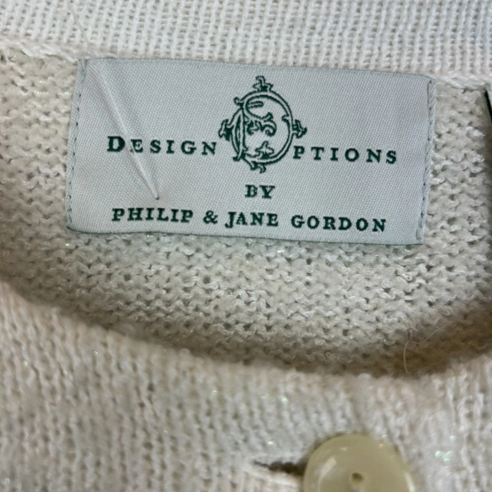 Design Options开衫毛衣女式L雪人刺绣串珠新假日 — 第 3/4 张图片