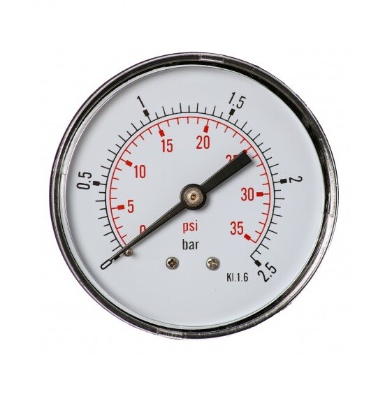 "63Mm 0-35 Psi 0-2.5 Bar 1/4\" Axial Manometer Druckluftmesser MessgeräT"-image