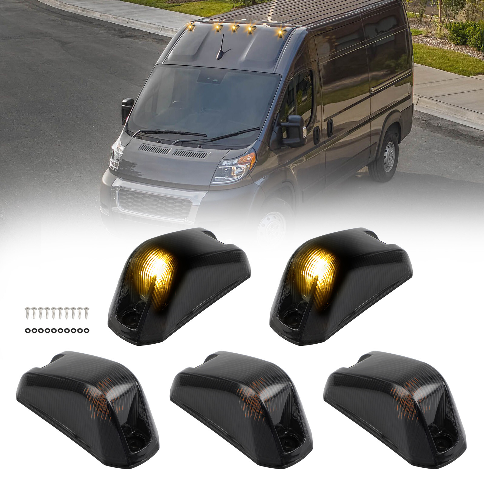 2014-2017 Ram ProMaster Cab Roof LED Running Lights 5PC Marker Set