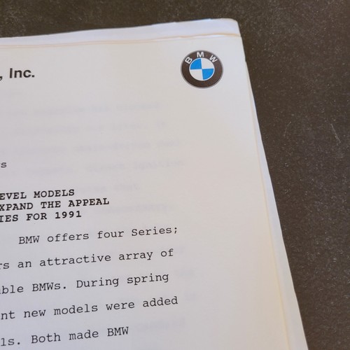 BMW 1991 3-Series Model Dealer Information Official Original Press Release - Picture 2 of 7