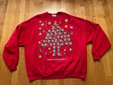 Vintage 90 s Christmas Holiday Sweatshirt "Can You Find Rudolph" Santa XL/2XL