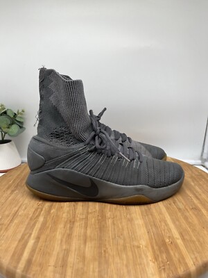 Nike Zoom Fly Knit Hyperdunk Sock Sneaker Men's Sz Gray 843390