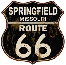 SPRINGFIELD, MISSOURI Route 66 Shield Metal Sign Man Cave Garage 211110014119
