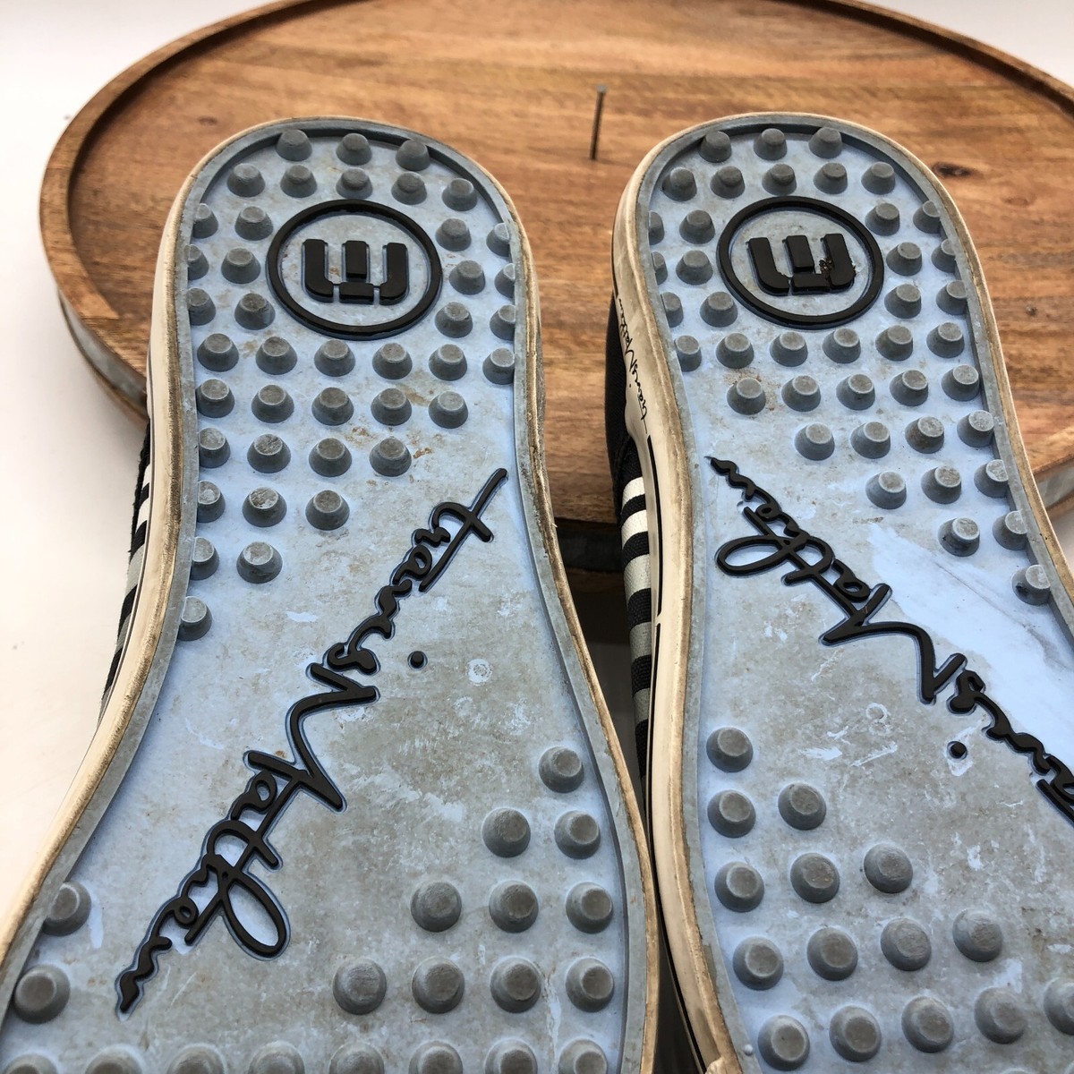 Travis Mathew Pauly Navy Blue Striped Slip On Golf Shoes  display picture 3