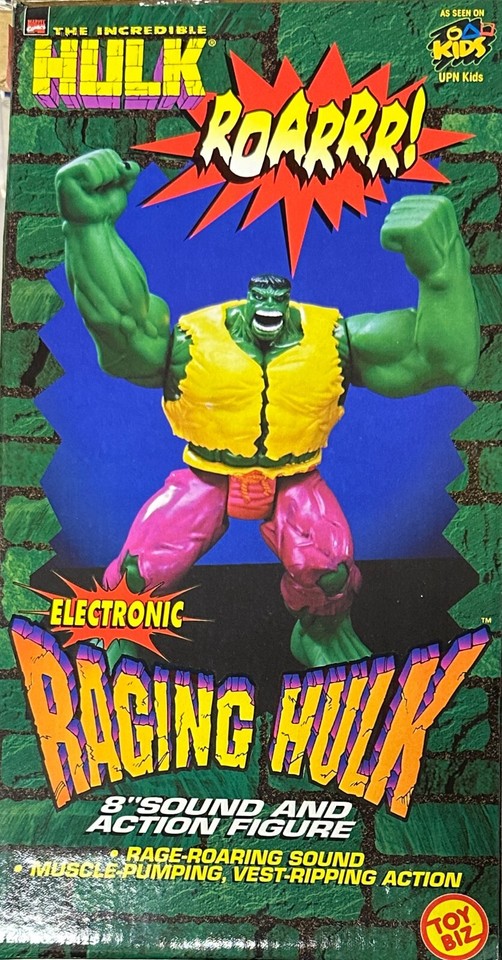 NEW Raging Hulk Action Figure 8" Electronic Roaring Sound Toy Biz 1997