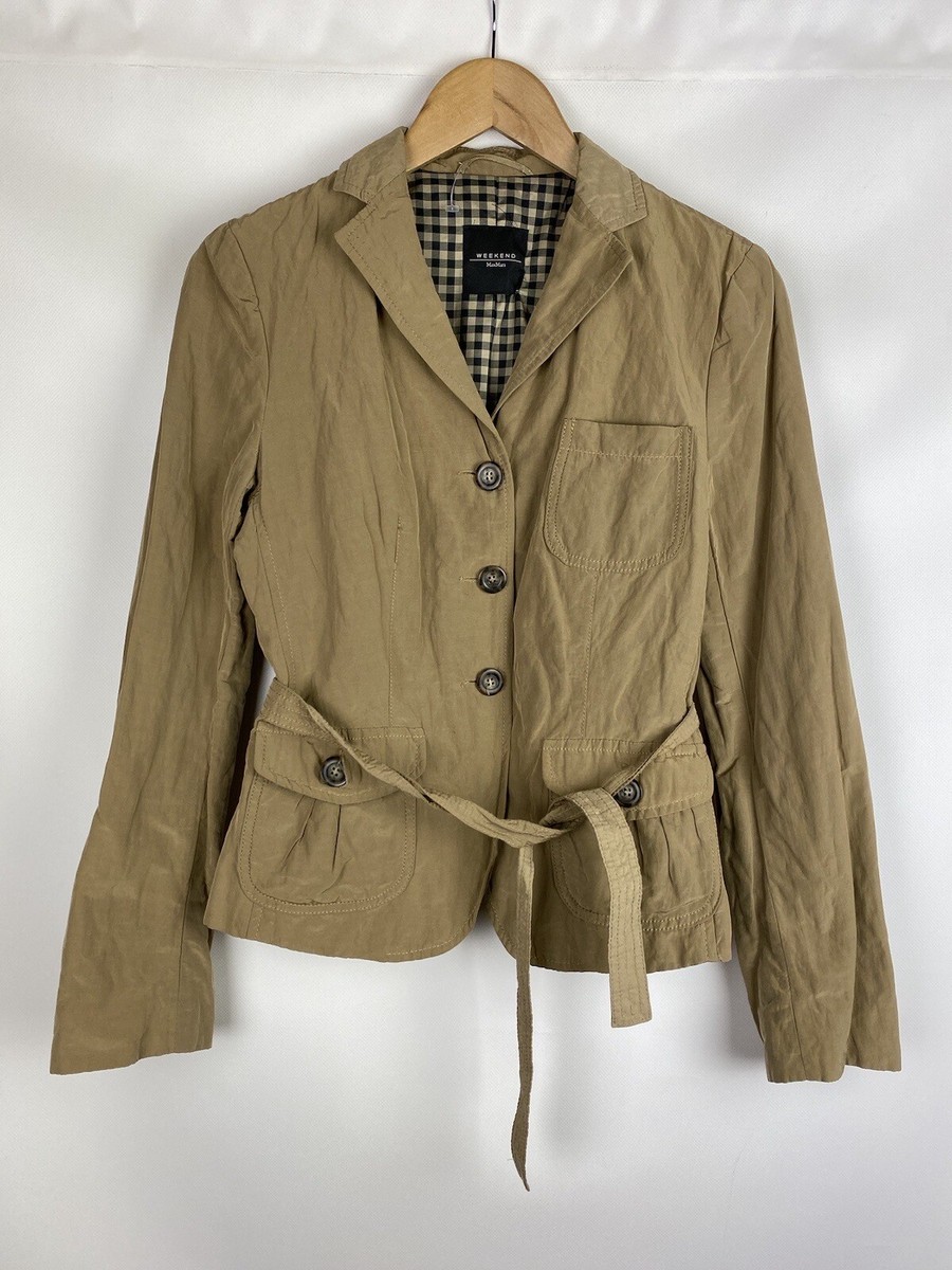 Weekend Max Mara ladies nylon belted blazer jacket size US 6