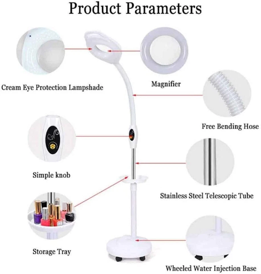 16X Dioptrien LED Lupenleuchte Lupenlampe Kaltlicht Kosmetik Lupe mit Stativ DHL - Bild 3 von 4