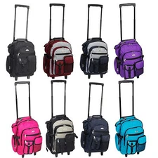 Everest Deluxe Wheel Backpack Rolling 18" Carry on Travel Luggage Travel Bag 