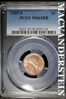 1929-S Lincoln Wheat Cent- PCGS MS 63RB Lustrous- No Reserve #SLA719