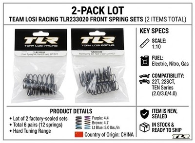 Lot of 2 Team Losi Racing TLR233020 Front Spring Set Hard (3 Pairs) 22T 22SCT TE