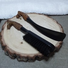 VTG Shoe BRUSH/Shoe HORN With Horse Head - Plastic Bakelite - Brown - Honk Kong