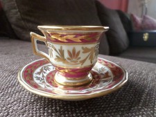 Tasse à Café/ Porcelaine De Limoges France /or et rouge grenat