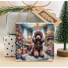 Schokoladenpudel Weihnachtsuntersetzer, tolles Weihnachtsgeschenk, Vorweihnachtsgeschenk