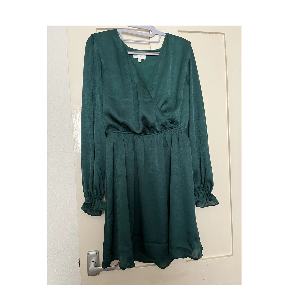 apricot green floral dress Green Floral Tulle A-line Short Dress with Tie Shoulders – Ohmollydress main image 1