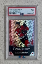 2023 SP AUTHENTIC PAGEANTRY RED #P61 CONNOR BEDARD RC PSA 9 MINT BLACKHAWKS
