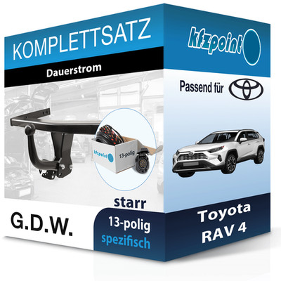 G.D.W. Anhängekupplung starr und ECS E-Satz 13polig für Toyota RAV 4 16- neu
