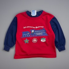 VTG 90s Baby B’Gosh Kids Longsleeve Train T-shirt Made In USA Size 18m