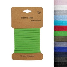 Gummiband 3m x 5mm Gummilitze Gummi elastisches Band Flachgummi Farbwahl