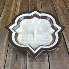 Vintage MCM Atlantic Mold Moroccan Style Large Ashtray Ceramic 1982
