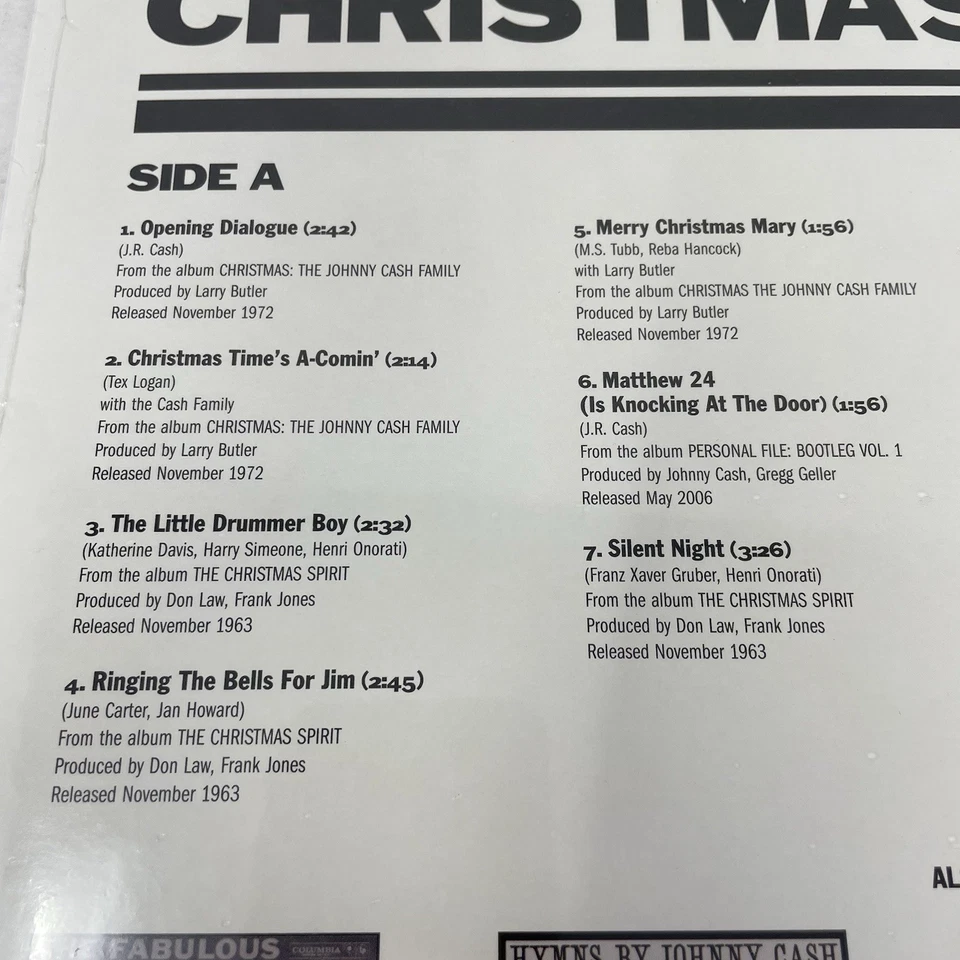 Johnny Cash Christmas There'll Be Peace Exclusive Holly Green Vinyl LP - Image 4 of 4