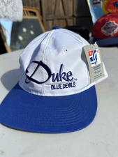 Vintage Duke Blue Devils Hat White The Game NWT Cap Snap Back 1984