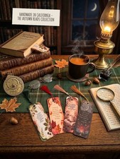 Artisan Autumn Bookmark Set - Handmade in CA - Cozy Fall Bookish Gift for Reader