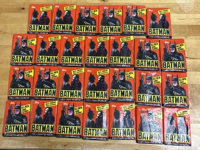 1989 BATMAN WAX PACKS TOPPS SEALED CARDS & OLD BOX 2ND SERIES 27 PACKS LOT - Photo 1/4
