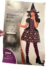 Whimsical Witch Child Halloween Costume Size Med 8-10 Spirit New Unused