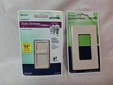 Leviton Slide Dimmer SureSlide  Wallplate Decora LED Incandescent  Light Almond