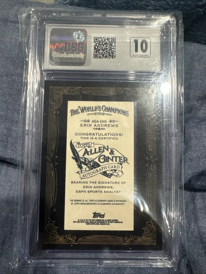 2012 Topps Allen & Ginter Erin Andrews Mini Framed Autograph #AGA-EAN CSG 9 Mint - Image 2 of 2