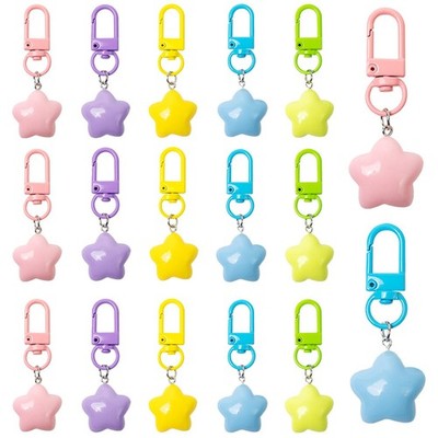 20 Pcs Star Keychain Bulk Chubby Star Key Chains for Car Keys Cute Kawaii Bag...