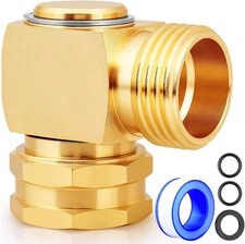 Garden Hose Swivel Elbow Connector 90 Degree Solid Brass Pipe Fittings Hose Kink
