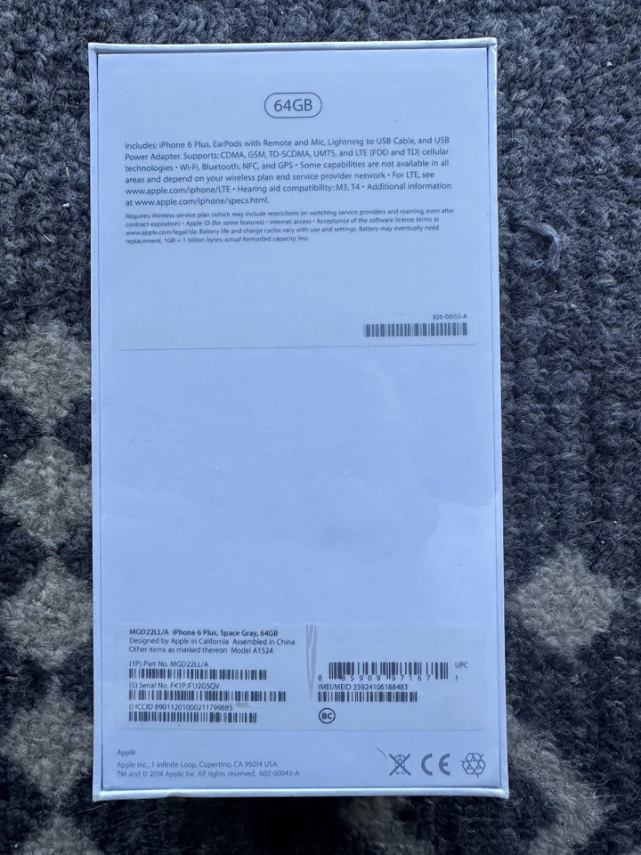 Sealed Unopened Brand New Apple iPhone 6 Plus 64 GB Silver Guaranteed Genuine - Image 2 of 4