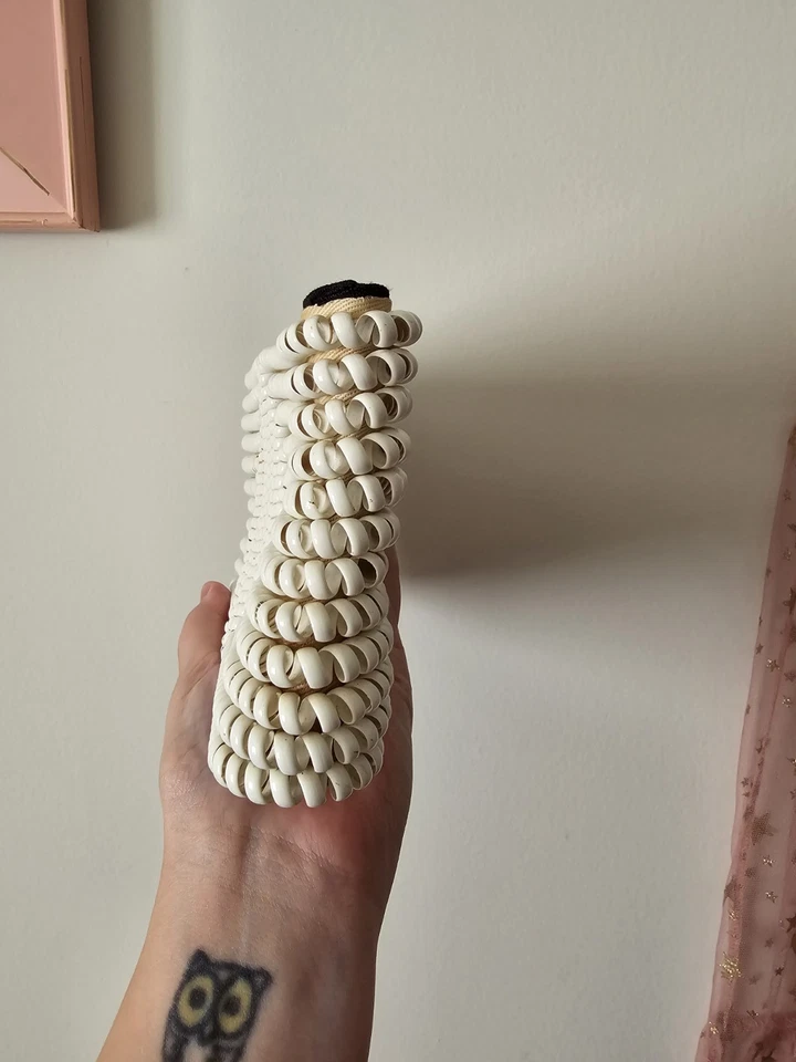 Vintage MCM 1940's Telephone Phone Cord Coil Cream White Purse Clutch HandBag - Image 3 of 4