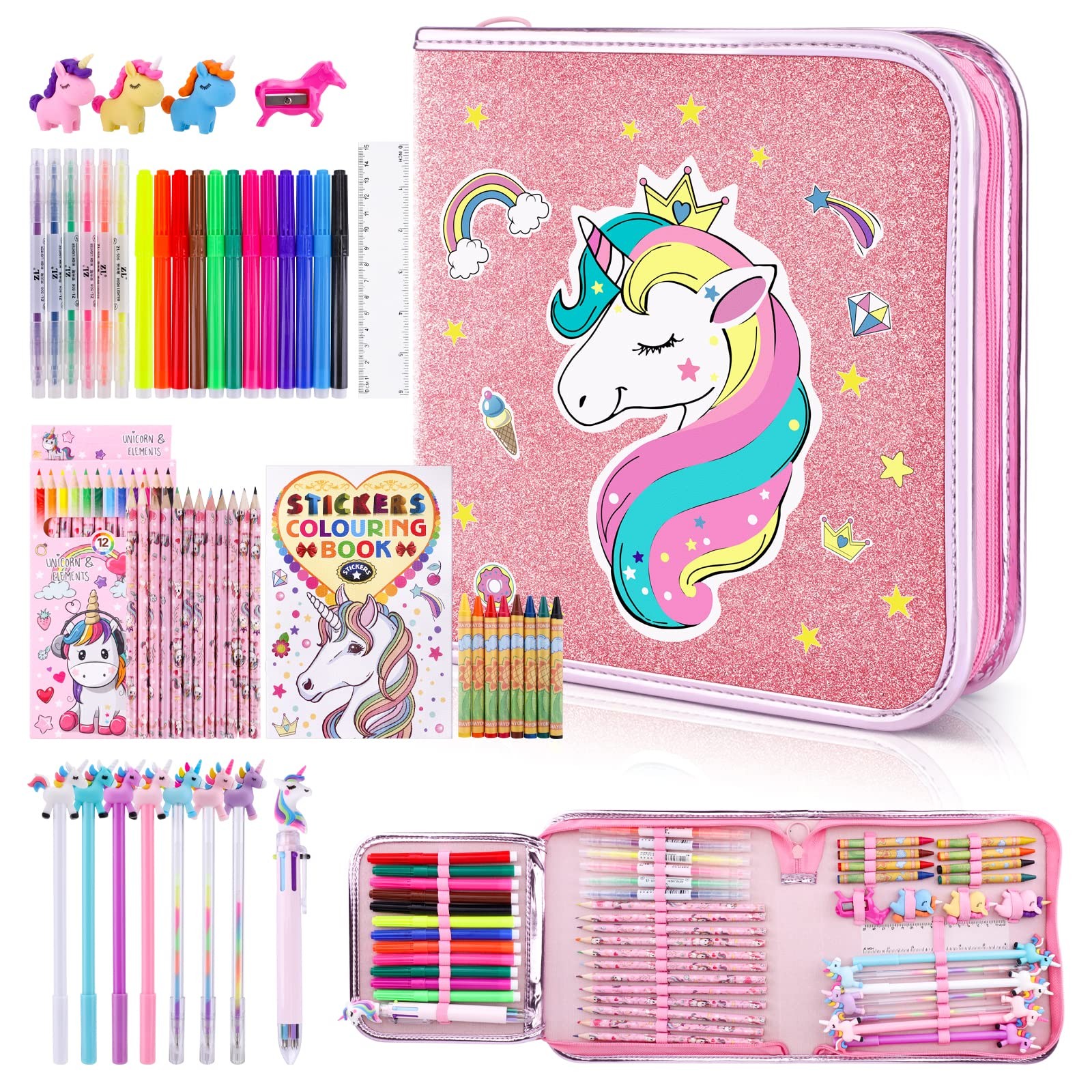 Set - Art Coloring Drawing Kits For Kids With Uni...