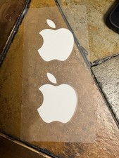 Apple Logo Sticker Decal, White - Genuine OEM - Includes 2 Stickers