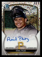 Axiel Plaz 2023 Bowman Chrome #CPA-APL Prospect Auto Speckle Refractor #062/299