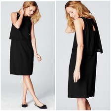 J. Jill Wearever Collection Shift Dress Women's XL Black Crochet Layered Stretch
