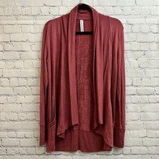 Athleta Pranayama Restore Wrap Open Cardigan Rose Pink Small Pockets Fall Cozy