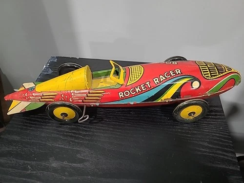 Marx Rocket Racer Race Car Tin Litho Wind Up Toy