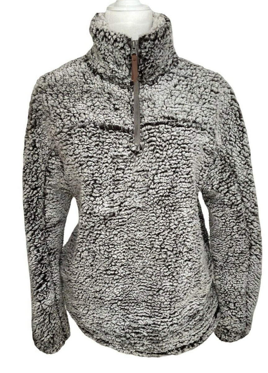 Thread & Supply M Sherpa Gray Fleece Long Sleeve 1/4 Zip So Soft