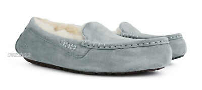 UGG W ANSLEY 3312 グレー 7サイズ UGG Ansley Light Grey Suede Fur Slippers Womens Size 8 *NEW