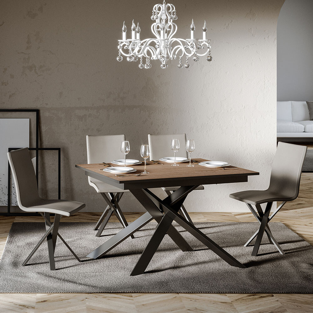 Mesa de comedor 90 x 120 - 180 cm moderno extensible madera...